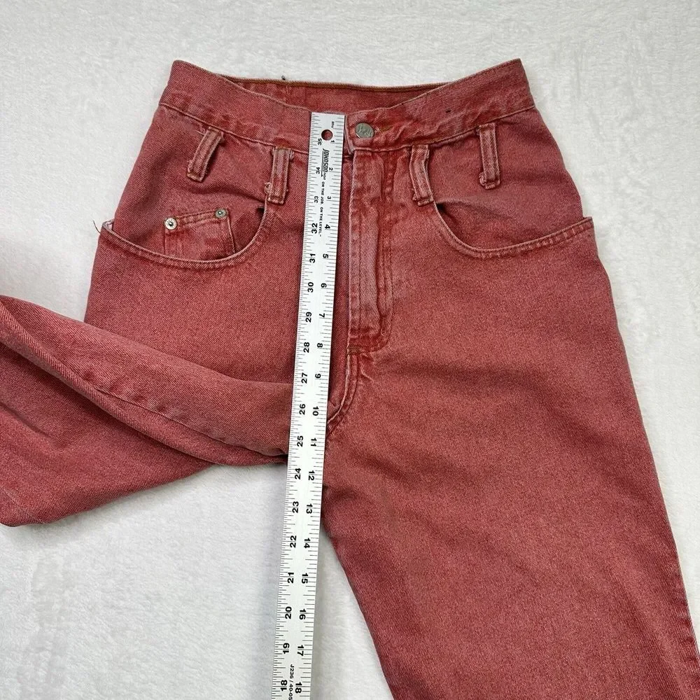 Steel Jeans Womens 5 XS Pink Salmon Vintage High Waist 90s 80s Tapered Retro USA
